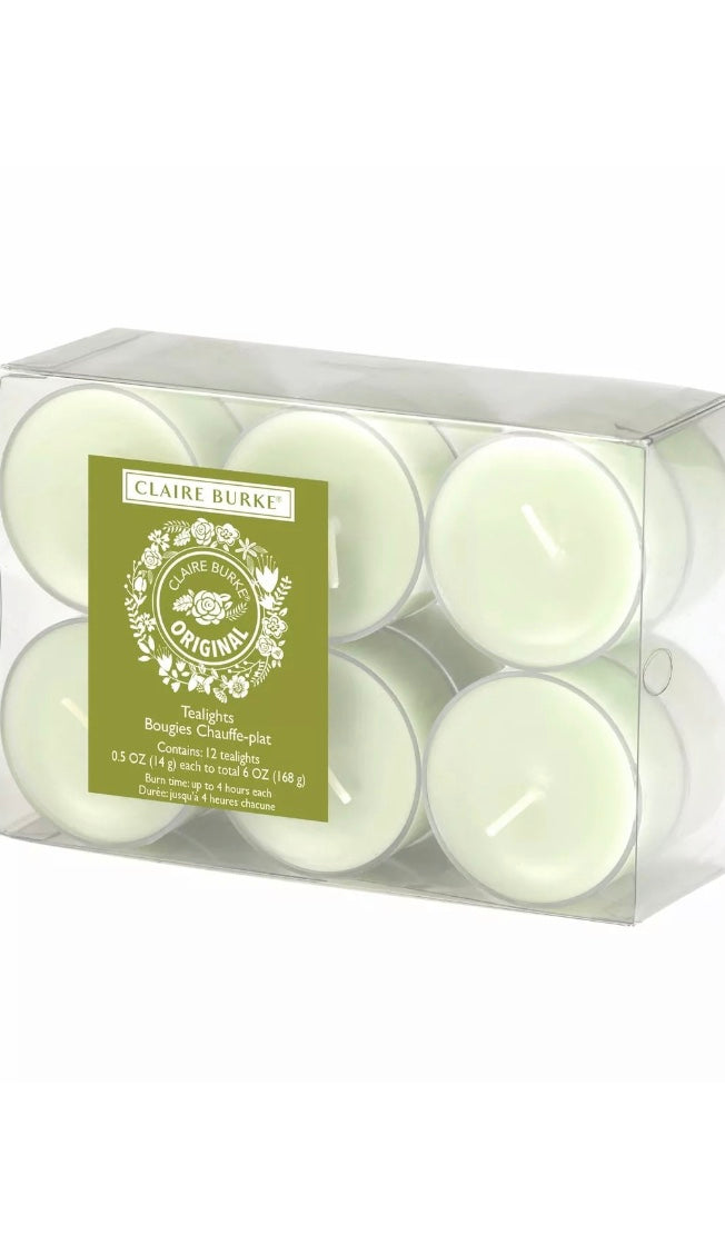 CLAIRE BURKE ORIGINAL TEALIGHTS (12 PACK)