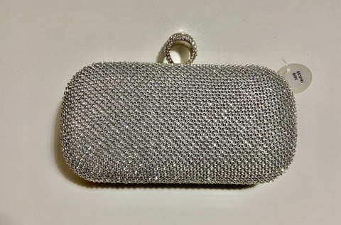 HANDBAG - DIAMOND STUDDED SILVER EVENING BAG