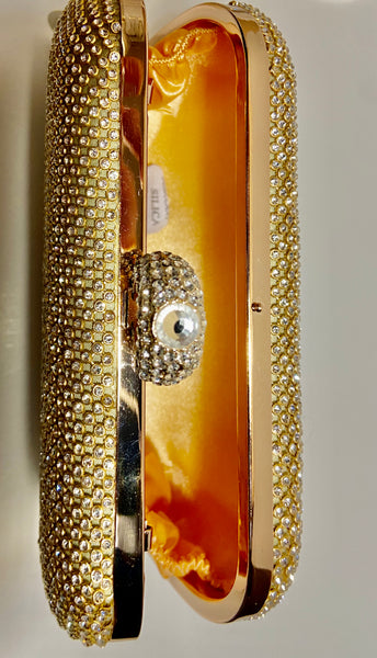 HANDBAG - DIAMOND STUDDED GOLD EVENING BAG