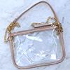 GAME DAY - CLEAR DESIGNER CROSSBODY HANDBAG WITH ROSE GOLD TRIM
