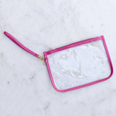 GAME DAY - CLEAR DESIGNER WRISTLET WITH PINK TRIM