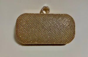 HANDBAG - DIAMOND STUDDED GOLD EVENING BAG