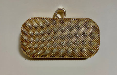 HANDBAG - DIAMOND STUDDED GOLD EVENING BAG
