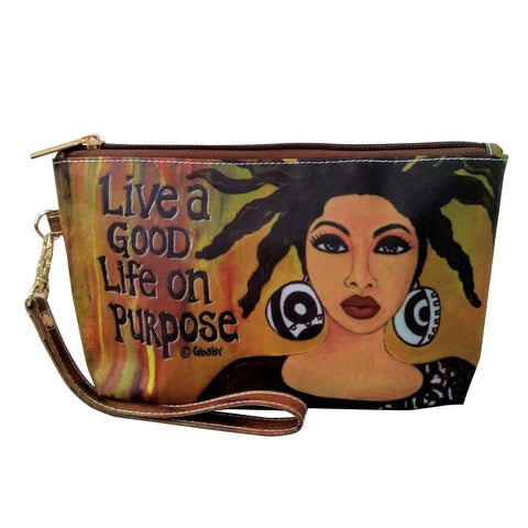 S.O.C. HANDBAG - LIVE A GOOD LIFE ON PURPOSE COSMETICS POUCH