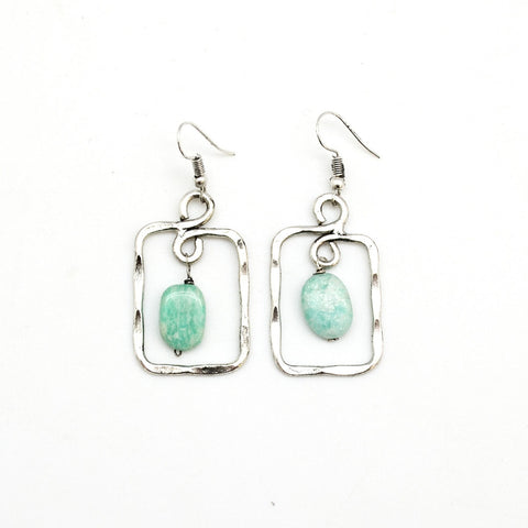 JEWELRY - MEN'S AMAZONITE ANASTASIA SILVER EARRINGS
