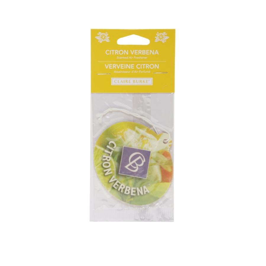 CLAIRE BURKE SPARKLING CITRON VERBENA CAR AIR FRESHENERS - 2 PACKAGES