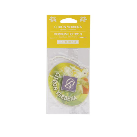 CLAIRE BURKE SPARKLING CITRON VERBENA CAR AIR FRESHENERS - 2 PACKAGES