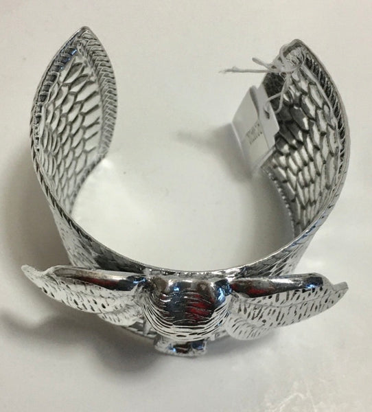 JEWELRY - WOMEN'S ELEPHANT ANTIQUE SILVER HAMMERED BRACELET