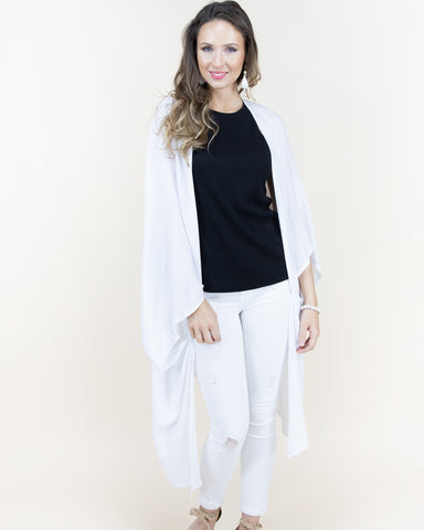 CLOTHING - WOMEN'S SHEER WHITE KIMONO JACKET