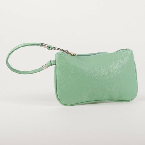 HANDBAG - DESIGNER WRISTLET IN MINT GREEN